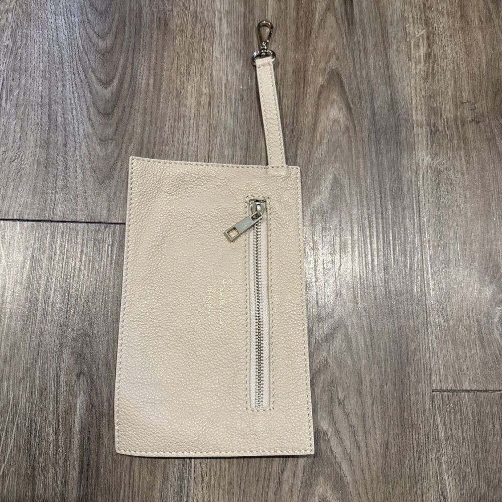 PAOLINA Pebbled Genuine Leather Clutch Bag Made In Italy